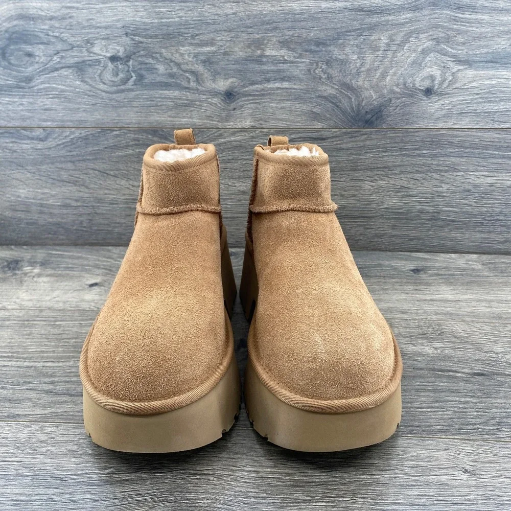 UGG Classic Ultra Mini Platform Boot Chestnut Suede 1135092 Womens 8‎